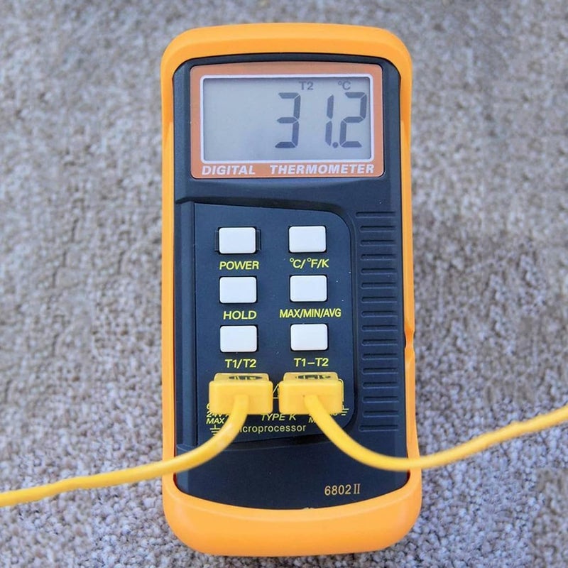 HOgardenME K Type Thermocouple Thermometer(-50~1300°C) Digital Dual Channel 2 Thermometer Pipe Clamp 2 Thermocouple Sensor Probes Pipe Temperature Clamp Thermocouple High Accuracy Readings - Image 4